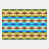 トロピカルビーチカラー万華鏡のように千変万化するパターン抽象芸術アート ラッピングペーパーシート (正面)