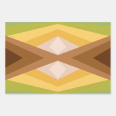 トロピカルビーチカラー万華鏡のように千変万化するパターン抽象芸術アート ラッピングペーパーシート (正面3)