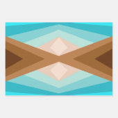 トロピカルビーチカラー万華鏡のように千変万化するパターン抽象芸術アート ラッピングペーパーシート (正面2)