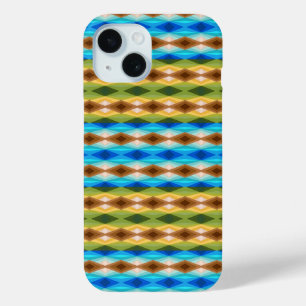 トロピカルビーチカラー万華鏡のように千変万化するパターン抽象芸術アート iPhone 15ケース