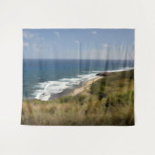 トロピカルビーチカリブのブルーシー タペストリー (正面(横))