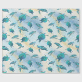 トロピカルビーチクリスマスシーカメグリッター ラッピングペーパー (フラット)