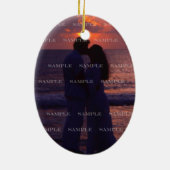 トロピカルビーチクリスマスホリデーフォトオーナメント セラミックオーナメント (裏面)