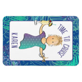 トロピカルビーチクルーズおもしろいドアマンガ マグネット (横)