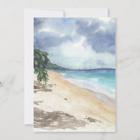 トロピカルビーチクルーズウェディング招待 招待状 (裏面)