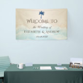 トロピカルビーチグリッター結婚パームズ 横断幕 (トレードショー)