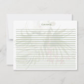 トロピカルビーチグリーン ピンクフラワーレシピカード サンキューカード (裏面)