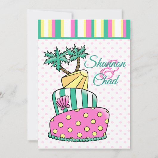 トロピカルビーチケーキ 招待状 (正面)