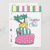 トロピカルビーチケーキ 招待状 (正面/裏面)