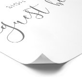 トロピカルビーチゲストブックテーブルサインピンクパーム ポスター (角)