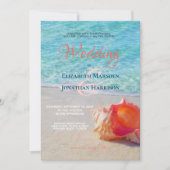 トロピカルビーチコンチモダンシェル結婚ズ 招待状 (正面)