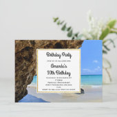 トロピカルビーチコーストとビッグロック誕生日 招待状 (スタンド正面)