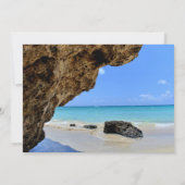 トロピカルビーチコーストとビッグロック誕生日 招待状 (裏面)