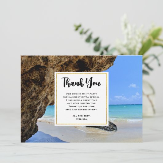 トロピカルビーチコーストと大きな岩|過去記事 サンキューカード (スタンド正面)