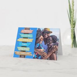 トロピカルビーチサインフォトクリスマスホリデー シーズンカード