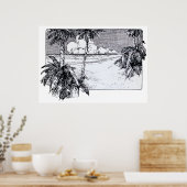 トロピカルビーチサウスウィンドヴィンテージアート ポスター (キッチン)