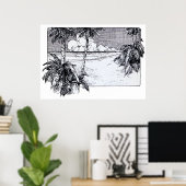 トロピカルビーチサウスウィンドヴィンテージアート ポスター (ホームオフィス)