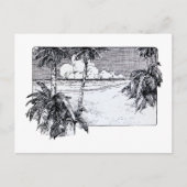 トロピカルビーチサウスウィンドヴィンテージアート ポストカード (正面)