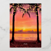 トロピカルビーチサマーサンセット結婚式招待状 箔招待状 (裏面)