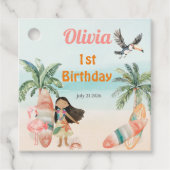 トロピカルビーチサマーサーフシーワンバースデーガール フェイバータグ (正面)