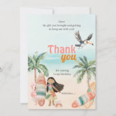 トロピカルビーチサマーサーフ誕生日サンキューカード 招待状 (正面)