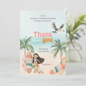 トロピカルビーチサマーサーフ誕生日サンキューカード 招待状 (スタンド正面)