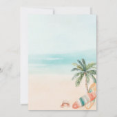 トロピカルビーチサマーサーフ誕生日サンキューカード 招待状 (裏面)