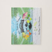 トロピカルビーチサマーバケーション |パーソナライズされた | ジグソーパズル (縦)