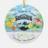トロピカルビーチサマーバケーション |パーソナライズされた | セラミックオーナメント (正面)