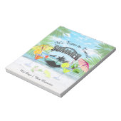 トロピカルビーチサマーバケーション |パーソナライズされた | ノートパッド (回転)