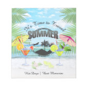 トロピカルビーチサマーバケーション |パーソナライズされた | ノートパッド (正面)