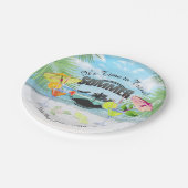 トロピカルビーチサマーバケーション |パーソナライズされた | ペーパープレート (アングル)