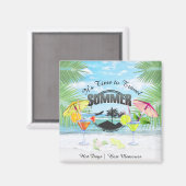 トロピカルビーチサマーバケーション |パーソナライズされた | マグネット (正面/裏面)