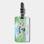 トロピカルビーチサマーバケーション |パーソナライズされた | ラゲッジタグ (正面縦)