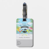 トロピカルビーチサマーバケーション |パーソナライズされた | ラゲッジタグ (裏面縦)