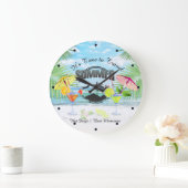 トロピカルビーチサマーバケーション|パーソナライズされた| ラージ壁時計 (ホーム)