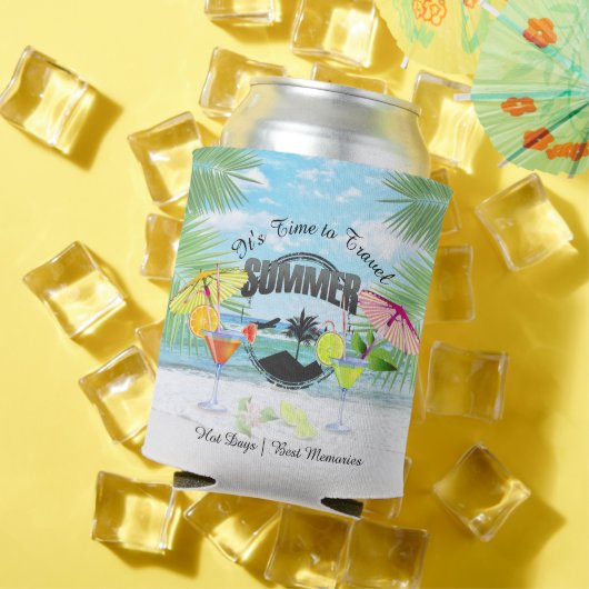 トロピカルビーチサマーバケーション |パーソナライズされた | 缶クーラー (インサイチュ 夏)