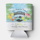 トロピカルビーチサマーバケーション |パーソナライズされた | 缶クーラー (裏面)