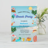 トロピカルビーチサマーバースデーパーティー 招待状 (スタンド正面)