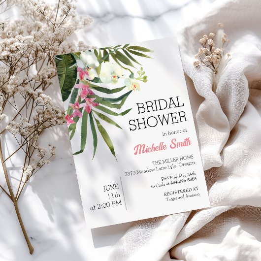 トロピカルビーチサマーブライダルシャワー招待 招待状