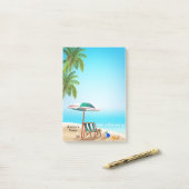 トロピカルビーチサマーホリデーノート ポストイット (デスク上)