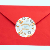 トロピカルビーチサングラスボーイ誕生日 ラウンドシール