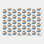 トロピカルビーチサングラス誕生日 ラッピングペーパーシート (正面2)