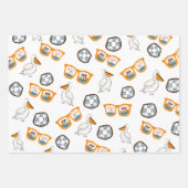 トロピカルビーチサングラス誕生日 ラッピングペーパーシート (正面)