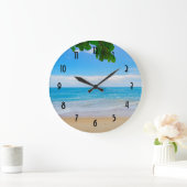 トロピカルビーチサンサンドアンドシー ラージ壁時計 (ホーム)