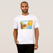 トロピカルビーチサンセットと草葺き小屋 Tシャツ (正面フル)