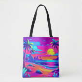 トロピカルビーチサンセットアート トートバッグ (正面)