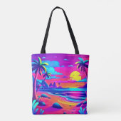 トロピカルビーチサンセットアート トートバッグ (裏面)