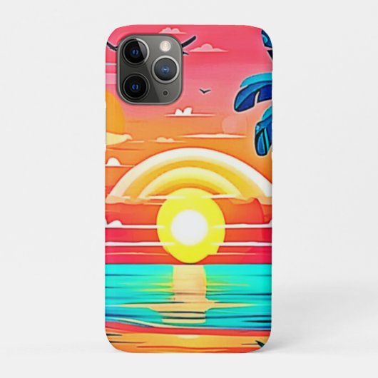 トロピカルビーチサンセットウィズレインボー Case-Mate iPhoneケース (裏)