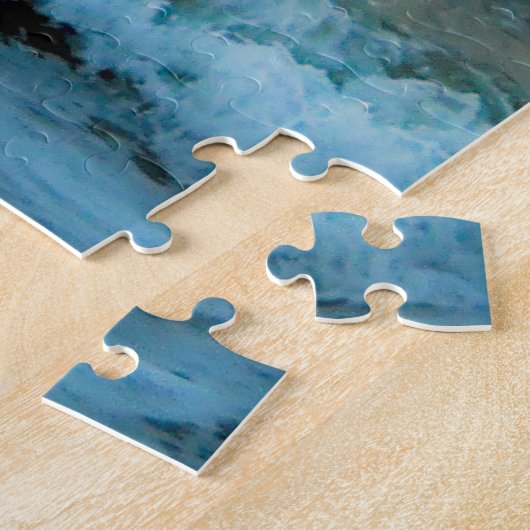 トロピカルビーチサンセットグロータイドラブ引用文 ジグソーパズル (側面)